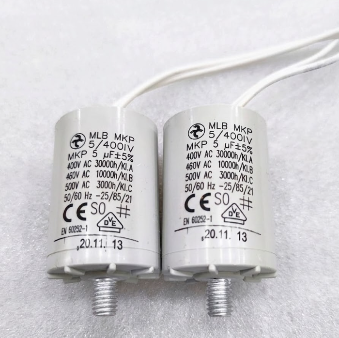 Hydra MLB MKP 5/400IV/E76 Motor Run Capacitor - 5uF 400VAC - Front View