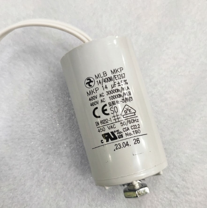 Hydra MLB MKP 14/400III/E1267 Motor Run Capacitor - 14uF 400VAC - Front View