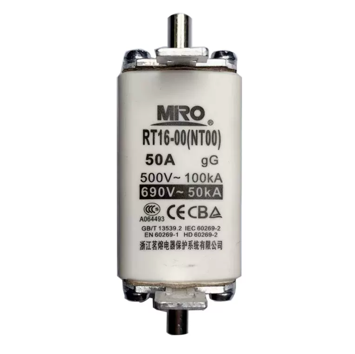 MIRO RT16-00 aR Semiconductor Protection Fuse 63A 500V NT00 Size 00 - Product Image