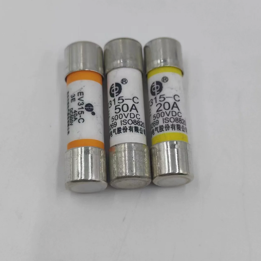 Sinofuse EV315-C-3E50A Electric Vehicle Fuse - 50A 500VDC 10x38mm - Front View
