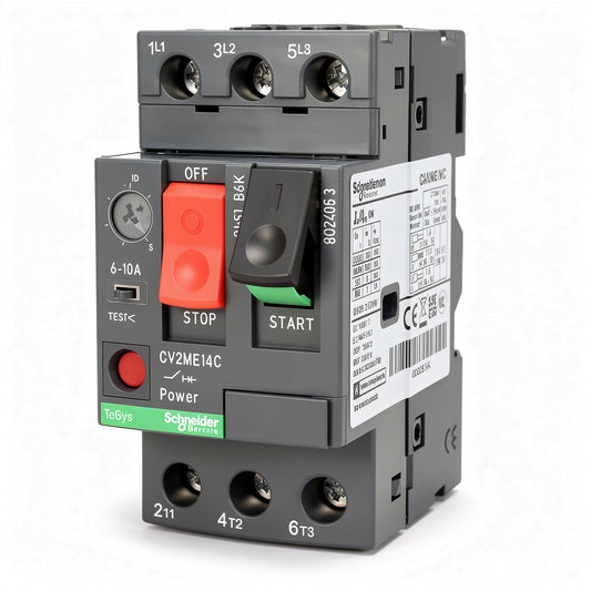 Schneider Electric GV2ME14C TeSys GV2 Motor Circuit Breaker, 6.0-10A Thermal Setting, 3P