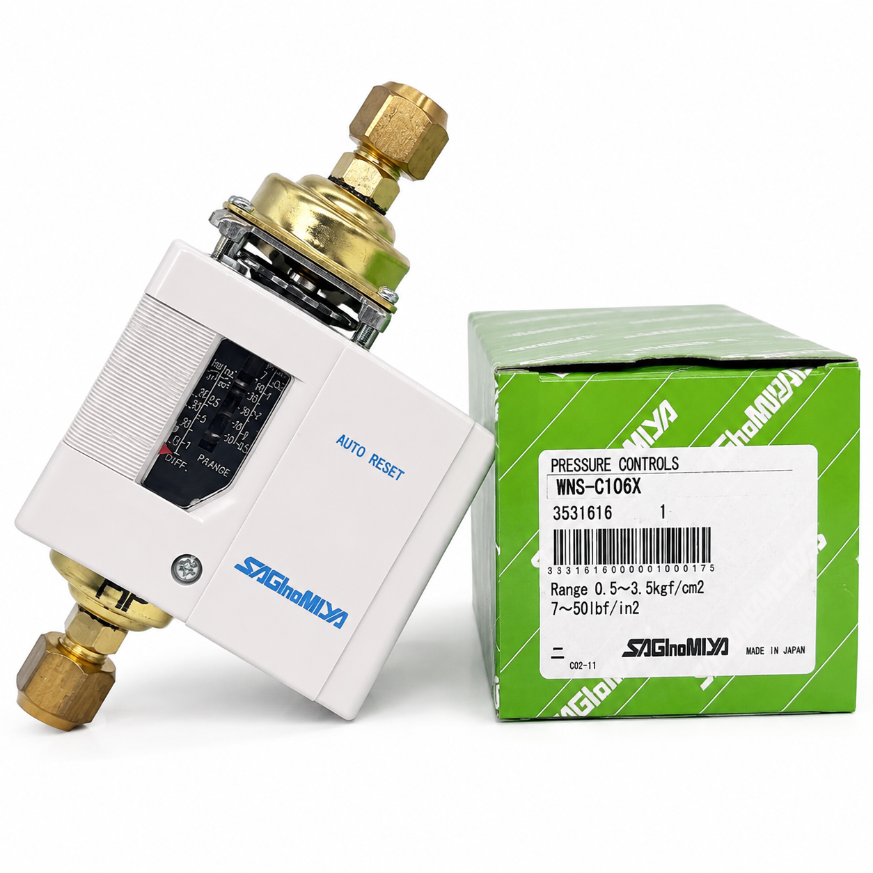 Saginomiya WNS & YNS Differential Pressure Controls, Adjustable & Fixed, IP20