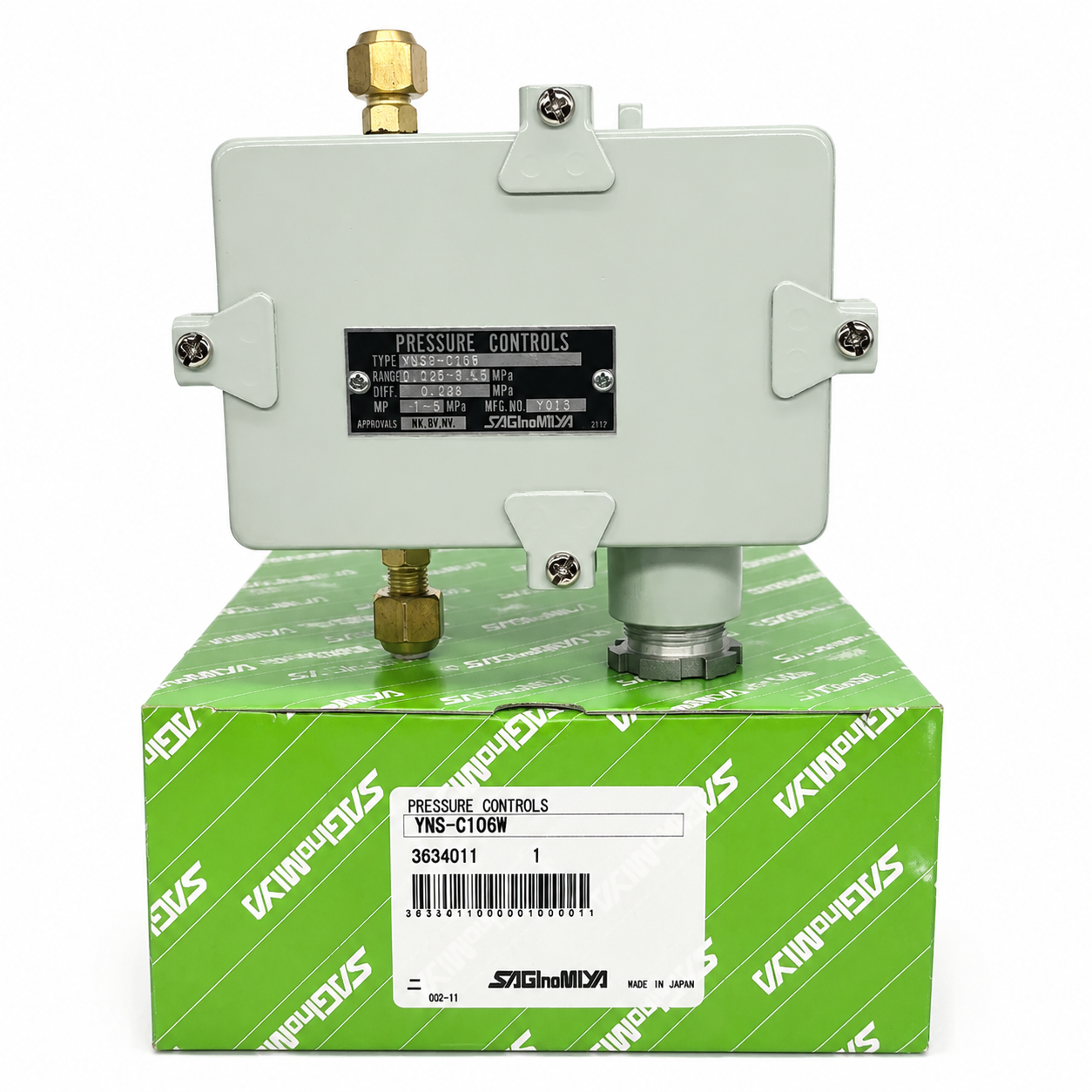 Saginomiya WNS & YNS Differential Pressure Controls, Adjustable & Fixed, IP20