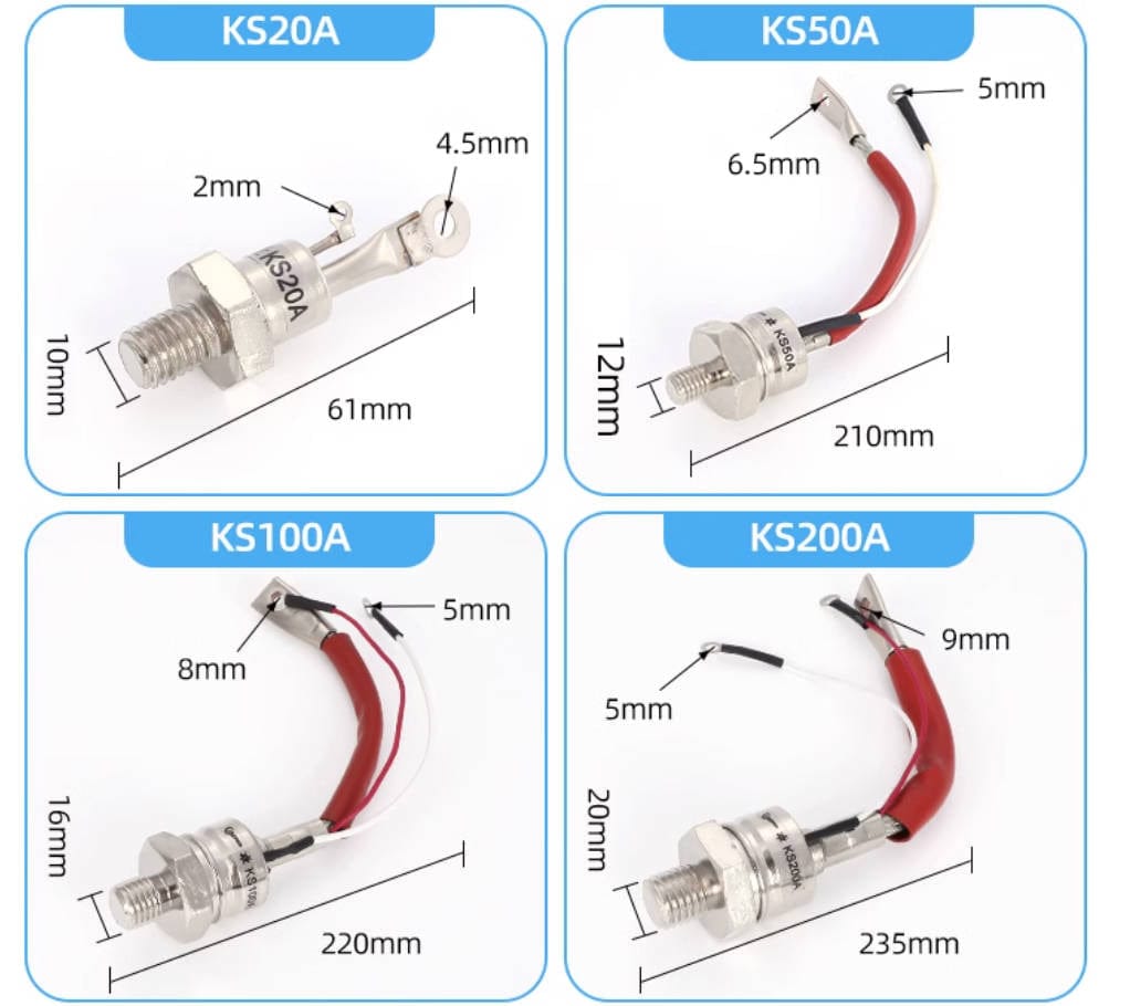 Apexon Thyristor control tube Thyristor control tube :  KS15A 200-2000V (10 Pieces)