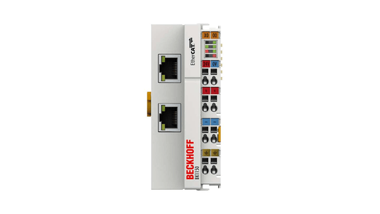 Beckhoff Ethernet Module Beckhoff BK1150 EtherCAT Compact Bus Coupler, 2x RJ45 100 Mbit/s, 1024 In/1024 Out, 24V DC, 44×100×68 mm