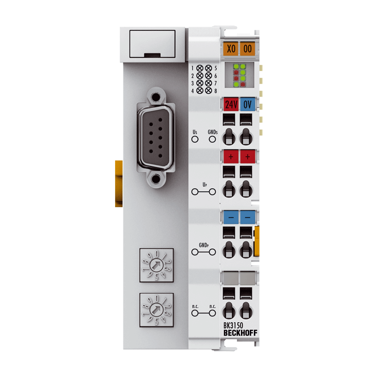 Beckhoff Ethernet Module Beckhoff BK3150 PROFIBUS Compact Bus Coupler, Auto 12 Mbaud, 128 In/128 Out, 24V DC, 44×100×68 mm