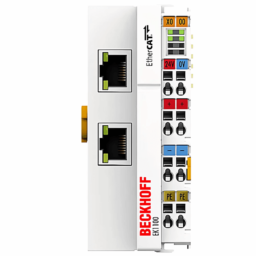 Beckhoff Ethernet Module Beckhoff EK1100 EtherCAT Coupler EK1100, 24V DC Supply, 2x RJ45 100BASE-TX, 44×100×68 mm