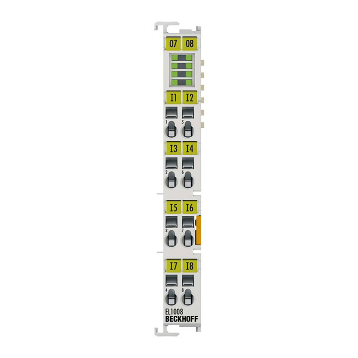 Beckhoff Ethernet Module Beckhoff EL1008 EtherCAT Terminal, 8‑Channel Digital Input 24V DC, 3 ms Input Filter, 12×100×68 mm