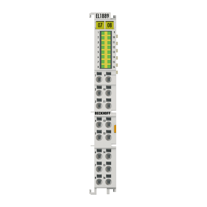 Beckhoff Ethernet Module Beckhoff EL1889 EtherCAT Terminal 16-Channel Digital Input, 24V DC, 3 ms Filter (Ground Switching), 12×100×68 mm