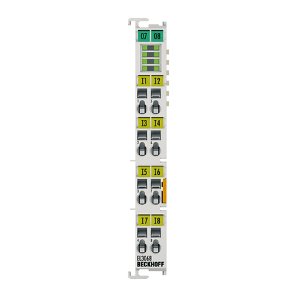 Beckhoff Ethernet Module Beckhoff EL3068 EtherCAT Terminal Analog Input, 0–10V, 8 Channels, 12×100×68 mm