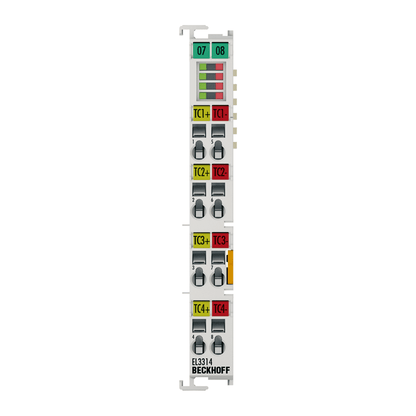 Beckhoff Ethernet Module Beckhoff EL3314 EtherCAT Terminal 4-Channel Thermocouple Input, 16-bit, 2‑Wire, 12×100×68 mm