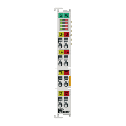 Beckhoff Ethernet Module Beckhoff EL3314 EtherCAT Terminal 4-Channel Thermocouple Input, 16-bit, 2‑Wire, 12×100×68 mm