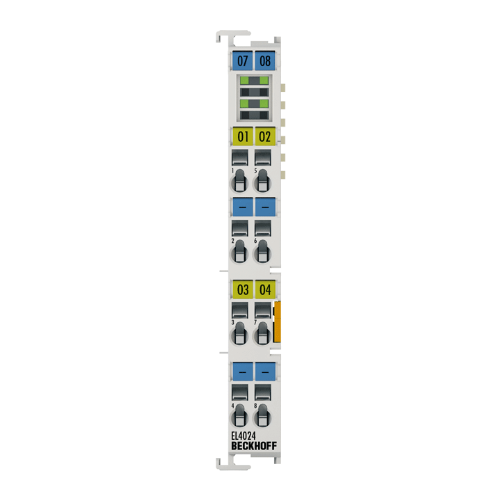 Beckhoff Ethernet Module Beckhoff EL4024 EtherCAT Terminal 4‑Channel Analog Output, 4–20 mA, 12‑bit, 12×100×68 mm
