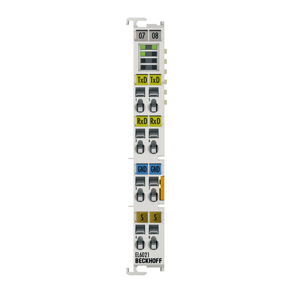Beckhoff Ethernet Module Beckhoff EL6021 EtherCAT Terminal Serial Interface RS422/RS485, 2400–115200 Baud, 1 Channel, 12×100×68 mm