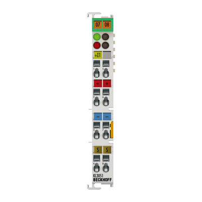 Beckhoff Ethernet Module Beckhoff KL3051 Bus Terminal Analog Input, 4–20 mA, 12-bit, 1 Channel with Sensor Supply, 12×100×68 mm