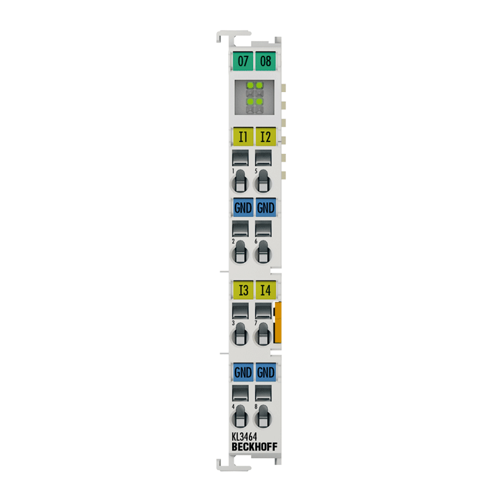 Beckhoff Ethernet Module Beckhoff KL3464 Bus Terminal Analog Input, 0–10 V, 12-bit, 4 Channels, 12×100×68 mm