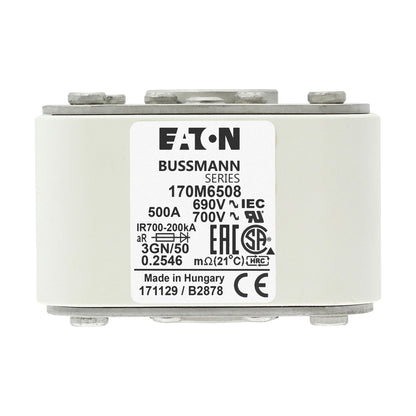 Bussmann 170M6508 3pcs Bussmann 170M6508 500A 690V Fuses