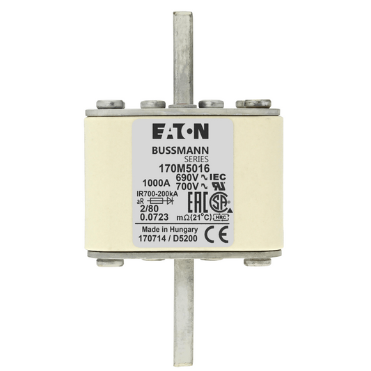 Bussmann Bussmann 170M5016 1000A AC 690 V, DIN 2, aR Fuse (3 Pieces)