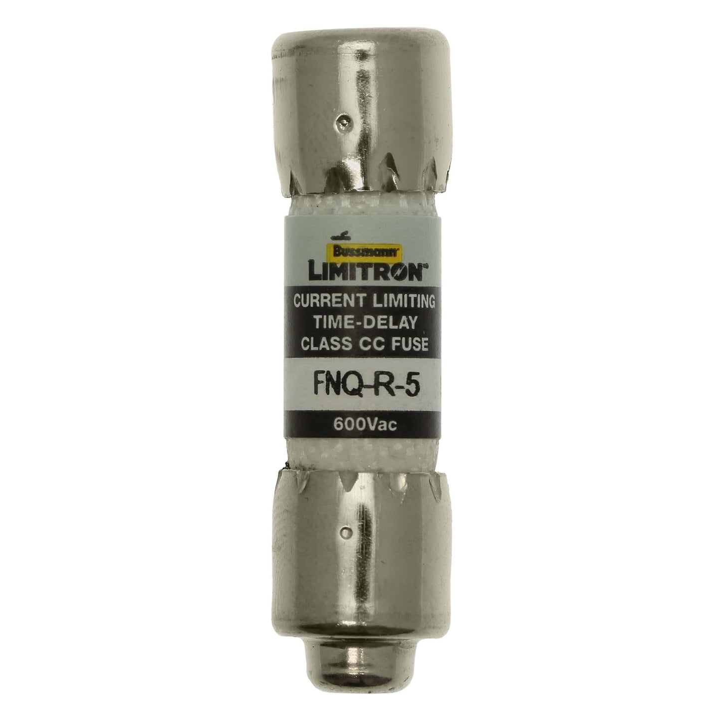 Bussmann Eaton Bussmann FNQ-R-5 Class CC Time-Delay Dual-Element Fuse, 5 A 600 VAC 200 kA – Pack of 10