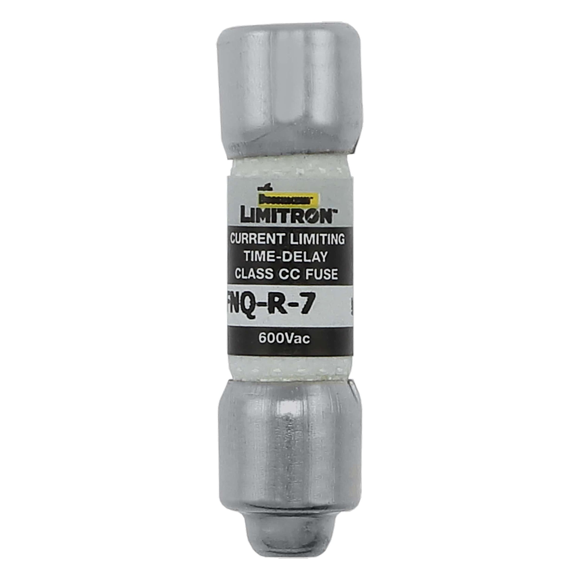 Eaton FNQ-R-7-1/2 Class CC Fuse - 7.5A 600Vac Time-Delay Current Limiting - Front Representative View