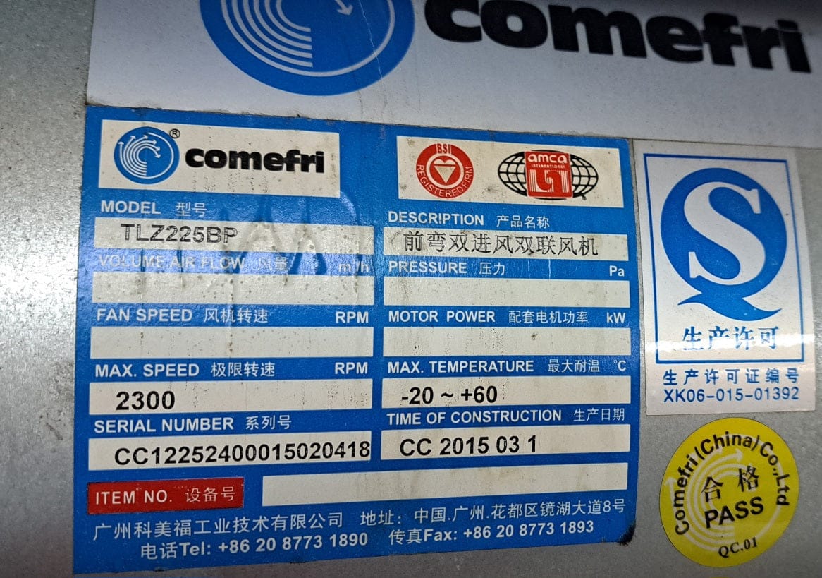 Comefri Comefri TLZ315BP Fan