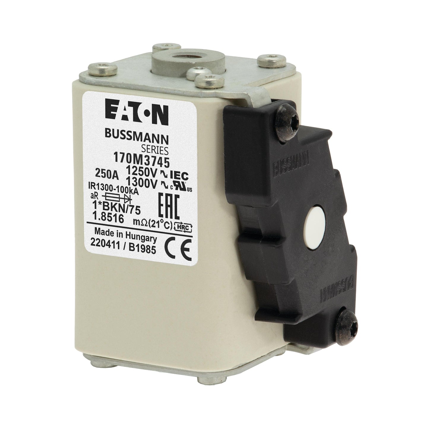 EATON 170M3746 3pcs Eaton 170M3746 - Fuse-link, high speed, 315 A, AC 1250 V, compact size 1, 45 x 59 x 156 mm, aR, IEC, UL, single indicator （pack of 3）