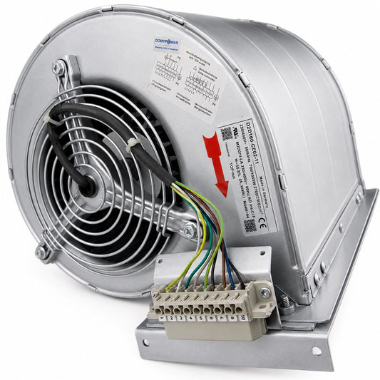 ebm-papst D2D160-CE02-11 AC Centrifugal Fan, 3-Phase, Forward-Curved Dual-Intake