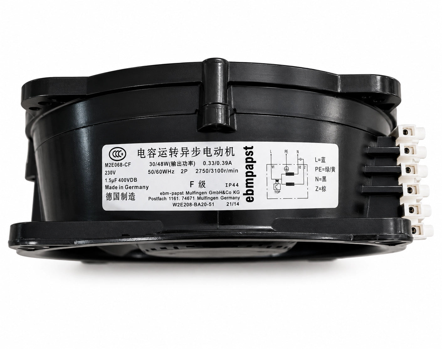 ebm-papst W2E208-BA20-51 Axial Cooling Fan, 230 V AC, IP44