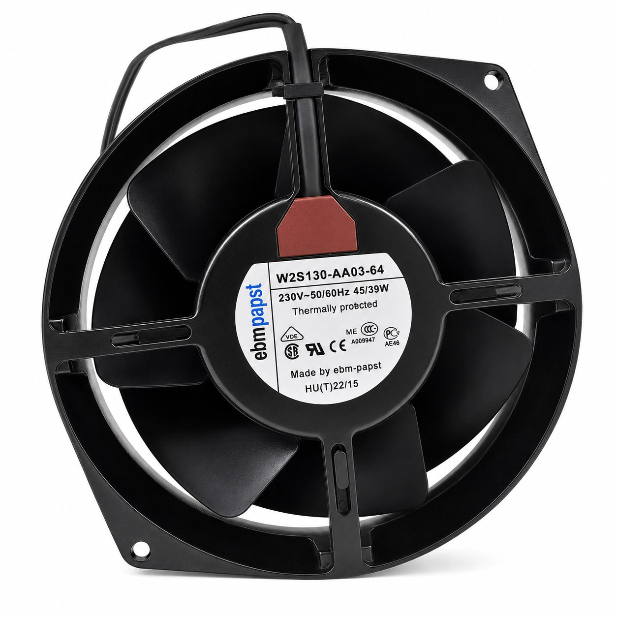 ebm-papst W2S130-AA03-64 AC Axial Fan, 230 V AC, 45/39 W
