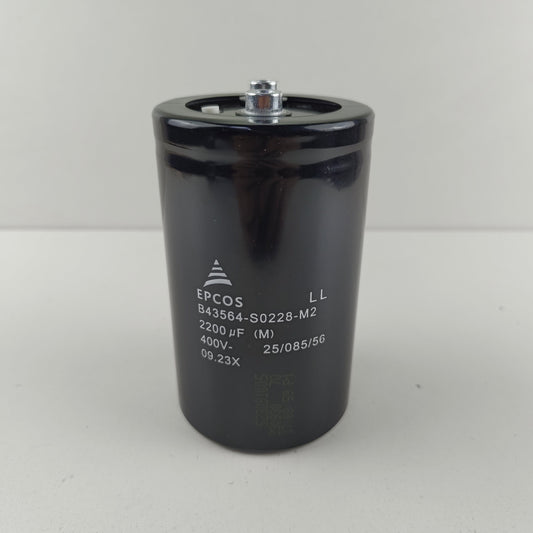 EPCOS PCOS B43564-S0228-M2 Aluminum Electrolytic Capacitor, 2200uF, 400V, Snap-in, ±20% Tolerance