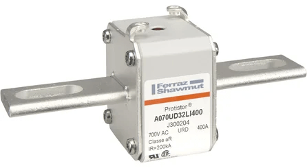 Ferraz Shawmut General Industrial Fuses Mersen A070UD32LI400 Protistor Fuse, 400A 700V AC, Size 32 aR, High-Speed Square Body with LI Bolted Contacts - Pack of 3