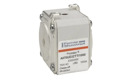 Ferraz Shawmut General Industrial Fuses Mersen A070UD32TTI1000 Protistor Fuse, 1000A 700V AC, Size 32 aR, High-Speed Square Body with Striker - Pack of 3