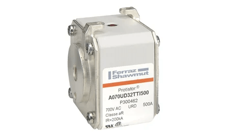 Ferraz Shawmut General Industrial Fuses Mersen A070UD32TTI500 Protistor Fuse, 500A 700V AC, Size 32 aR, High-Speed Square Body with Striker - Pack of 3