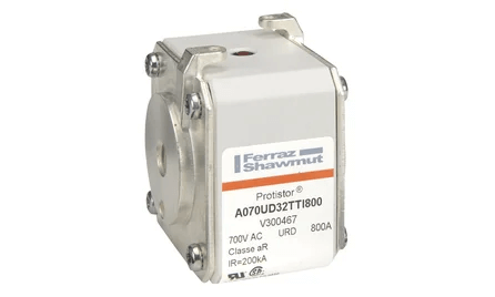 Ferraz Shawmut General Industrial Fuses Mersen A070UD32TTI800 Protistor Fuse, 800A 700V AC, Size 32 aR, High-Speed Square Body with Striker - Pack of 3