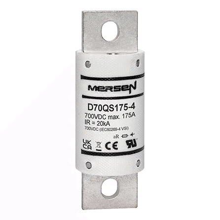 Mersen D70QS175-4 High-Speed Semiconductor Fuse - 175A 700VDC - Front View