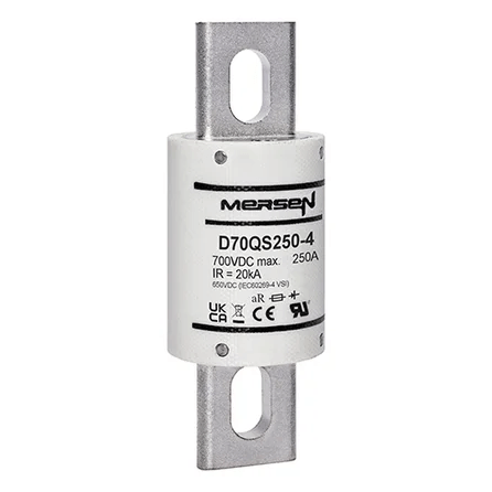 Mersen D70QS250-4 High-Speed DC Semiconductor Fuse - 700VDC 250A - Product Image