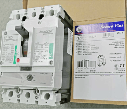 GE Molded Case Circuit Breakers GE Record Plus FEL306F160JF Molded Case Circuit Breaker, 160A 690V, 3-Pole, 100kA IC, LTMD Electronic Trip