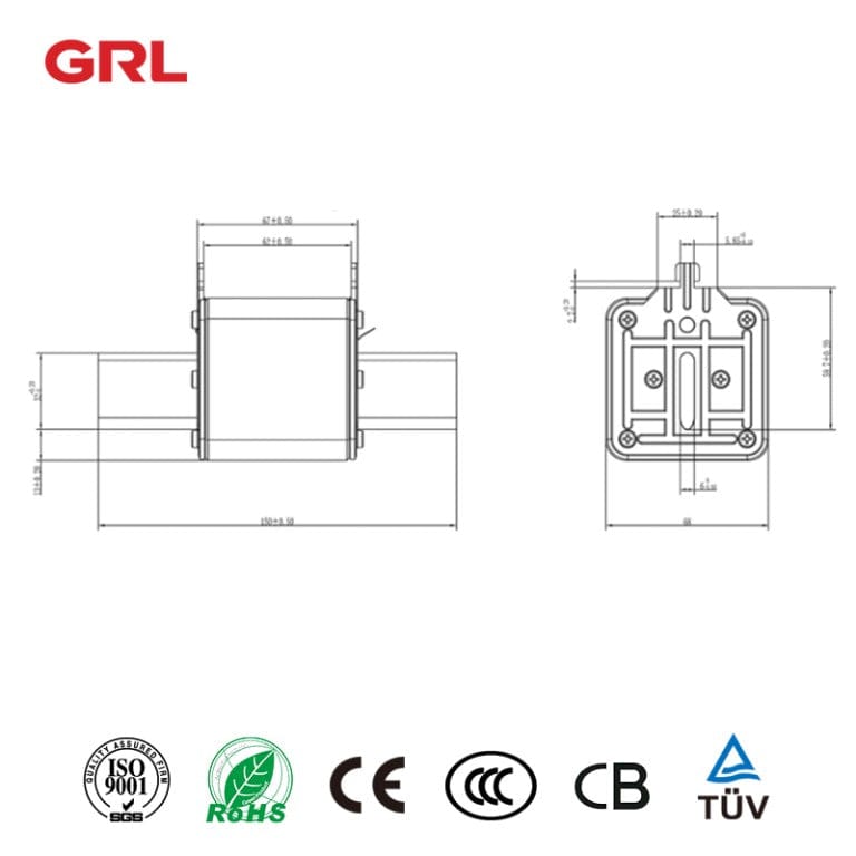 GRL General Industrial Fuses GRL Nh3 RT16-3 Hrc Ceramic Knife Blade Fuse Links 60pcs