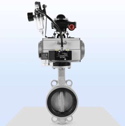 HUGONG Valve HUGONG D671X-16P DN50 Stainless Steel Soft-Sealing Pneumatic Butterfly Valve