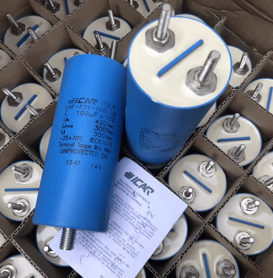 ICAR LNF-P3Y-100-30 Motor Run Capacitor - 100µF 420VAC - Product Image