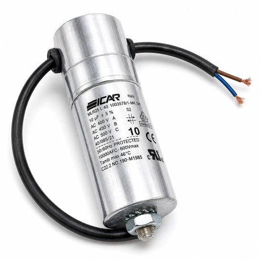 ICAR MLR25L401003578 Motor Run Capacitor - 10µF 450V S2 - Product View