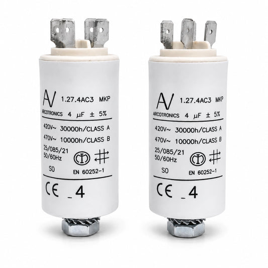 ARCOTRONICS 1.27.4AC3 MKP AC Capacitor - 4 uF ±5% - Front View