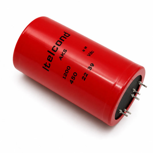 ITELCOND AKS 1200uF 450VDC Aluminium Electrolytic Capacitor - DIN Solder Pins - Product Image