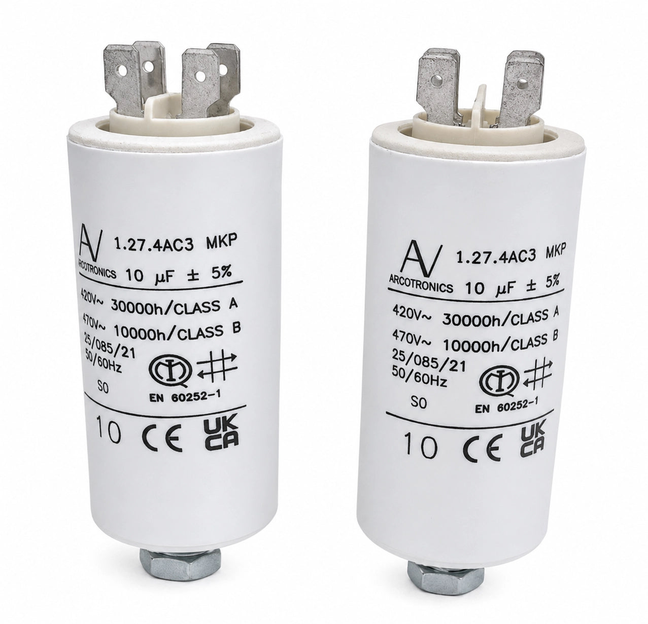 ARCOTRONICS 1.27.4AC3 MKP AC Capacitor - 10 uF ±5% - Product Image