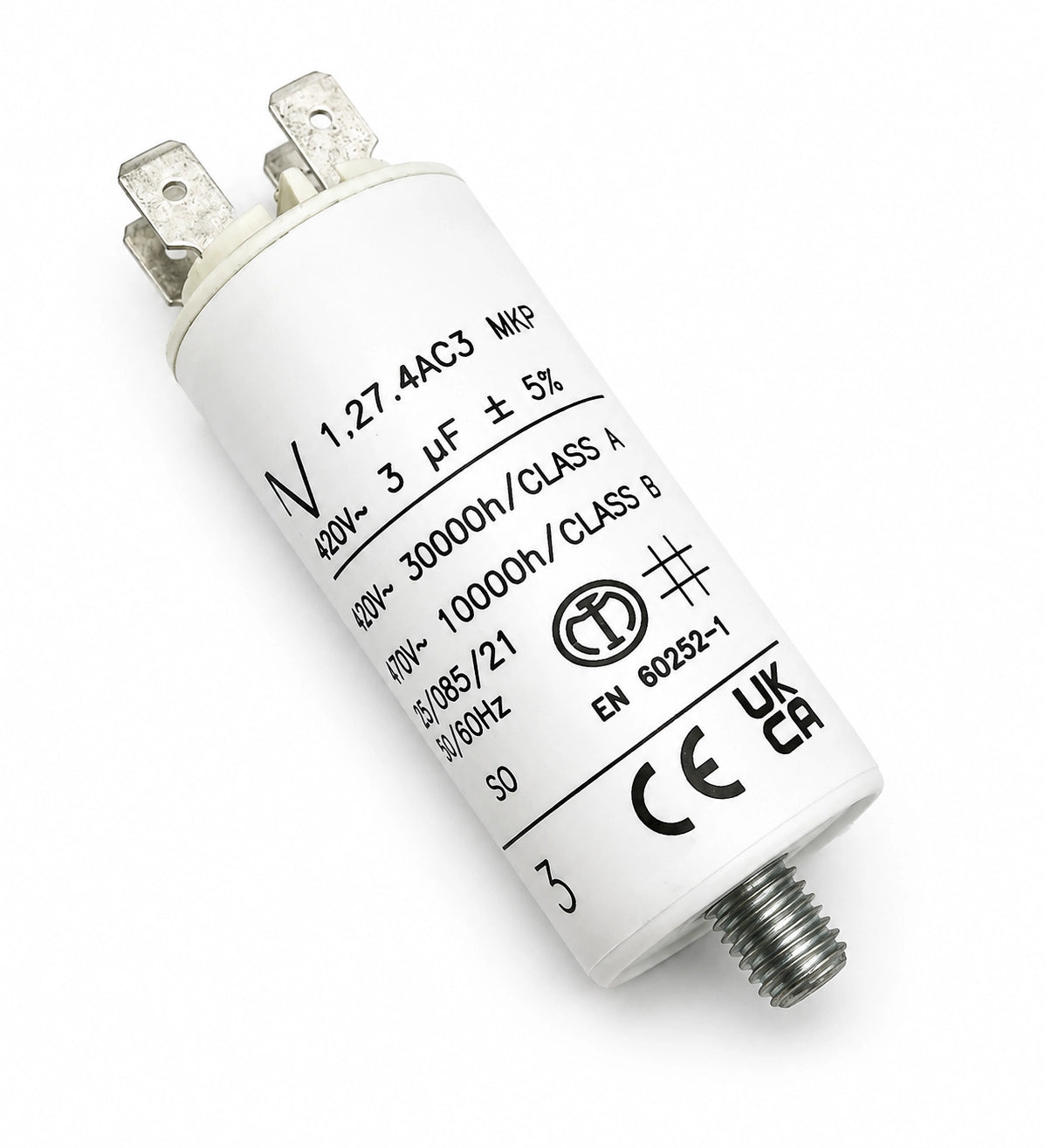 ARCOTRONICS 1.27.4AC3 MKP AC Capacitor, 3 uF ±5%, 420/470 Vac