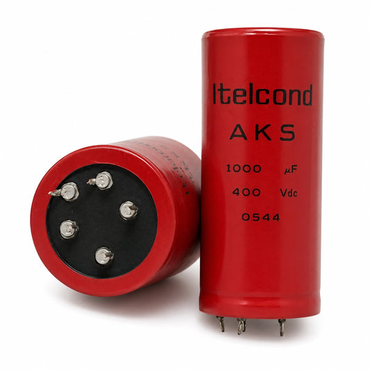 ITELCOND AKS 1000UF 400V Aluminium Electrolytic Capacitor - DIN Solder Pins - Product Image