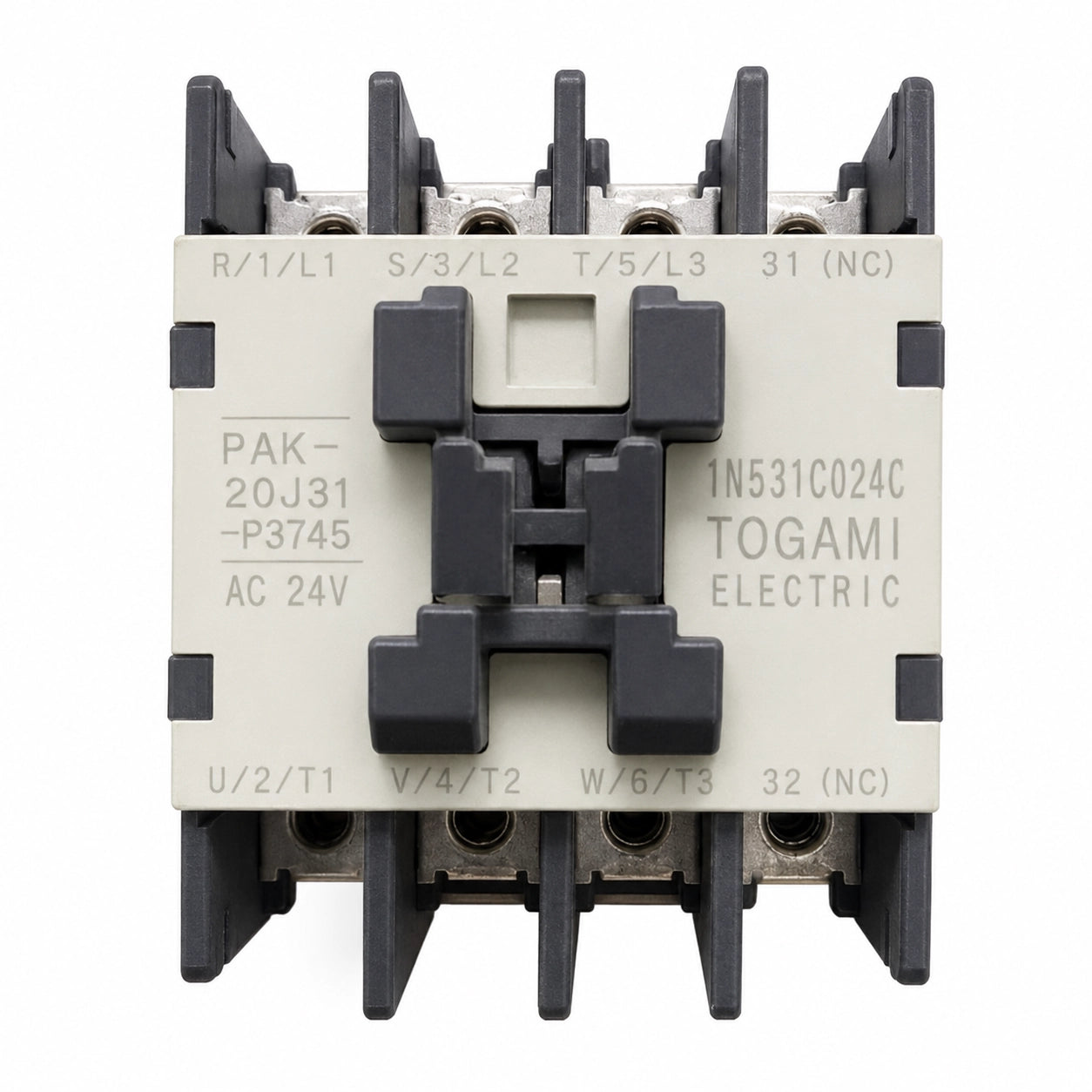 TOGAMI Electric PAK-20J31-P3745 Contactor, AC 24V Coil, 31-32 NC Auxiliary Contact