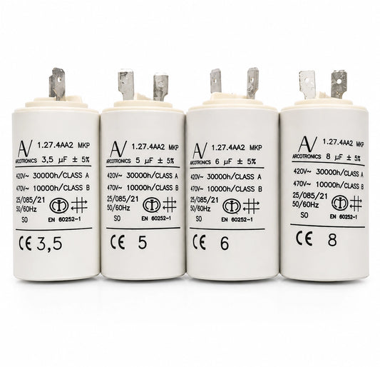 Arcotronics 1.27.4AA2 MKP Motor Capacitor - 5 µF 420V AC - Front View