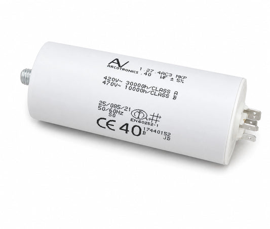 ARCOTRONICS 1.27.4AC3 MKP AC Capacitor - 40 uF ±5% - Label Close-up