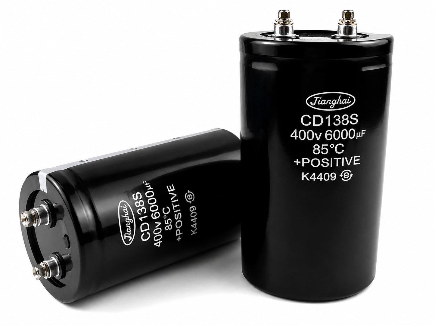 JiangHai CD138 Aluminum Electrolytic Capacitor - 450 VDC 6000 uF - Front View